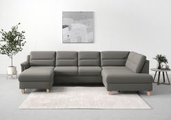 sit&more Wohnlandschaft »Farö«, inklusive Federkern, mit naturfarbenen Füssen, wahlweise mit Bettfunktion und Bettkasten