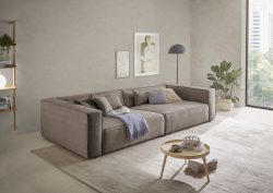 LeGer Home by Lena Gercke 3-Sitzer »PIARA, XXL Sofa mit Kedernaht, Big-Sofa in Cord oder Leinenoptik«, schwarze Füsse, bequemer Sitzkomfort, extra tiefe Sitzfläche