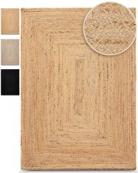 carpetfine Teppich »Nele«, rechteckig, 6 mm Höhe, Wendeteppich 100% Jute in rechteckig und quadratisch, Wohnzimmer