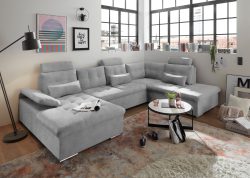 ED EXCITING DESIGN Wohnlandschaft »Medan«, mit Bettfunktion, Armteilverstellung, Stauraumfach sowie Kopfstützen