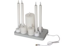 LED Pillar Kerze Flamme Charge