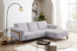 exxpo - sofa fashion Ecksofa »Starr Scandic Design, tolle Verarbeitung, bequem, Sichtholz am Armteil«, L-Form, wahlw. elektrische Sitztiefenverstellung, Massivholzfüsse