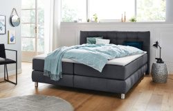andas Boxspringbett »Salo XXL«, in Samtoptik oder Struktur, 6 Breiten in Überlänge 220cm, 4 Härtegrade