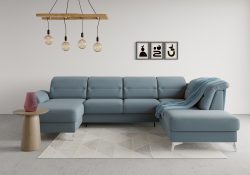 sit&more Wohnlandschaft »Sinatra«, optional mit Kopfteilverstellung und Armteilfunktion oder mit Kopfteilverstellung, Armteilfunktion, Bettfunktion und Stauraum, chromfarbene Metallfüsse