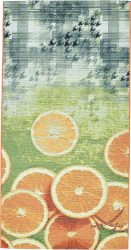 Sansibar Teppich »Rantum Beach 002«, rechteckig, 5 mm Höhe, Flachgewebe, modernes Sommer Design, Motiv Orangenscheiben, In- & Outdoor geeignet, Wohnzimmer
