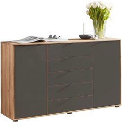 WIEMANN Kombikommode »Cardiff Sideboard, Wäscheschrank, teilmassiv Bianco-Eiche, Schubladen« Kommode 141x86x43 cm, braun, mit Dämpfung, MADE IN GERMANY, verschiedenen Ausführungen, inklusive Einlegeböden