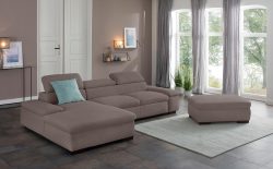 Home affaire Ecksofa »Alberto«, inklusive Kopfteilverstellung, mit Recamierenabschluss