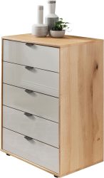 WIEMANN Schubkastenkommode »Cardiff Sideboard, Wäscheschrank, teilmassiv Bianco-Eiche, Schubladen« Glas- oder Massivholzfront, verschiedene Breiten, MADE IN GERMANY, Schubkästen inklusive Selbsteinzug und Dämpfung