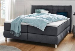 andas Boxspringbett »Salo XXL«, in Samtoptik oder Struktur, 6 Breiten in Überlänge 220cm, 4 Härtegrade