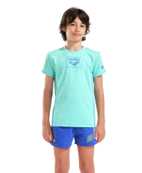 Arena Unisex Jr Arena S/S Swim Shirt UV Shirt unisex Blau, Grösse: 140