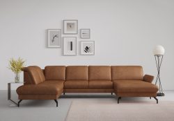 sit&more Wohnlandschaft »Fashion«, wahlweise mit Kopfteilverstellung und Vorziehsitz, motorisch, mit schwarzen Metallfüssen