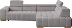 exxpo - sofa fashion Ecksofa »Elianos, hoher Sitzkomfort, aufwendige Kreuzsteppung im Sitz, L-Form« Kopfteile & Sitztiefe verstellbar, mit Bettfunktion