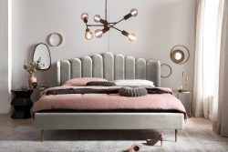 Muschelbett Samt beige 152x218x115