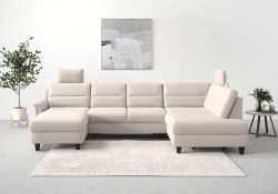 sit&more Wohnlandschaft »Farö«, inklusive Federkern, mit wengefarbenen Füssen, wahlweise mit Bettfunktion und Bettkasten