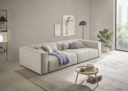 LeGer Home by Lena Gercke 3-Sitzer »PIARA, XXL Sofa mit Kedernaht, Big-Sofa in Cord oder Leinenoptik«, schwarze Füsse, bequemer Sitzkomfort, extra tiefe Sitzfläche
