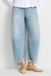 RICHROYAL Weite Jeans Barrel-Style, Wide Leg Cropped Jeans, mit coolen Destroyed Effekten