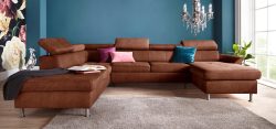 exxpo - sofa fashion Wohnlandschaft, inkl. Kopf- bzw. Rückenverstellungwahlweise mit Bettfunktion und Bettkasten