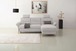 Home affaire Ecksofa »Westerland«, Federkern-Polsterung, wahlweise mit Bettfunktion, Bettkasten und Armlehnverstellung