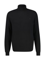 LERROS Rollkragenpullover mit Logo-Stickerei und aus Schurwolle mit Kaschmir