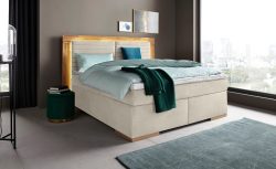 Home affaire Boxspringbett »Cup« mit LED-Beleuchtung, Massivholzrahmen und Topper, in 2 Härtegraden