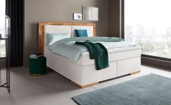 Home affaire Boxspringbett »Cup« mit LED-Beleuchtung, Massivholzrahmen und Topper, in 2 Härtegraden