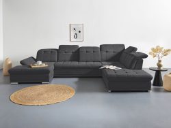 COTTA Wohnlandschaft »Holiday U-Form«, Sitztiefenverstellung, wahlweise mit Bettfunktion inkl. Bettkasten