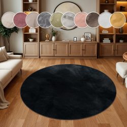 Paco Home Teppich »Soft 380«, rund, 22 mm Höhe, Kuschelteppich - besonders weich, Uni-Farben, ideal im Wohnzimmer & Schlafzimmer