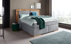 Home affaire Boxspringbett »Cup« mit LED-Beleuchtung, Massivholzrahmen und Topper, in 2 Härtegraden