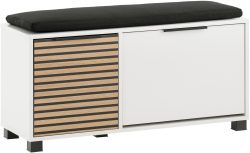 Schildmeyer, Schildmeyer Schuhschrank »Loft, Breite 98 cm«, Front mit Akustikprint, inklusive Dekokissen