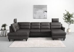 sit&more Wohnlandschaft »Farö«, inklusive Federkern, mit wengefarbenen Füssen, wahlweise mit Bettfunktion und Bettkasten