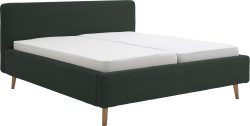 Novel - Bett MATTIS_8096 - dunkelgrün - Textil - 180x200