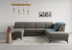 sit&more Wohnlandschaft »Sinatra«, optional mit Kopfteilverstellung und Armteilfunktion oder mit Kopfteilverstellung, Armteilfunktion, Bettfunktion und Stauraum, mattschwarze Metallfüsse