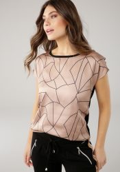 LAURA SCOTT, Laura Scott Shirtbluse, in modischem Materialmix - NEUE FARBEN