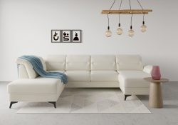 sit&more Wohnlandschaft »Sinatra«, optional mit Kopfteilverstellung und Armteilfunktion oder mit Kopfteilverstellung, Armteilfunktion, Bettfunktion und Stauraum, mattschwarze Metallfüsse