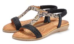Vivance Sandale, Sandalette, Sommerschuh mit geflochtenen Riemchen und weichem Fussbett