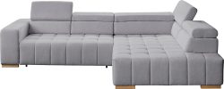 exxpo - sofa fashion Ecksofa »Elianos, hoher Sitzkomfort, aufwendige Kreuzsteppung im Sitz, L-Form« Kopfteile & Sitztiefe verstellbar, ohne Bettfunktion