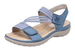 Rieker Damen Flache Sandalette Blau