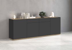 INOSIGN Sideboard »GARDA Sideboard,Kommode, Schrank, Kredenz Grifflos mit Push to Open«, (1 St.), 4 Türen, 2 Schubladen, grifflos Breite 200 cm