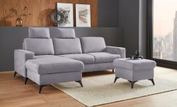 Places of Style Ecksofa »Lolland«, Wahlweise mit Bettfunktion und Bettkasten, Federkern, auch mit abwischbarem Bezug
