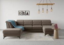 sit&more Wohnlandschaft »Sinatra«, optional mit Kopfteilverstellung und Armteilfunktion oder mit Kopfteilverstellung, Armteilfunktion, Bettfunktion und Stauraum, mattschwarze Metallfüsse
