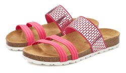 Lascana, LASCANA Pantolette, mit Korkfussbett und elastischen Riemchen