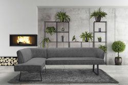 exxpo - sofa fashion Eckbank »Americano«, mit Keder und Metallfüssen, Bezug in verschiedenen Qualitäten, Frei im Raum stellbar
