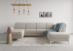 sit&more Wohnlandschaft »Sinatra«, optional mit Kopfteilverstellung und Armteilfunktion oder mit Kopfteilverstellung, Armteilfunktion, Bettfunktion und Stauraum, chromfarbene Metallfüsse