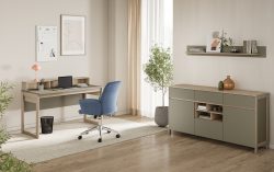 Home affaire Büromöbel-Set »Stranda im Scandi-Style, Home Office, Büro in zwei Farben verfügbar«, (3 tlg.), enthält Schreibtisch, Sideboard und Wandboard