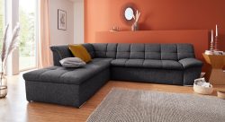 DOMO collection Ecksofa »Lagoa«, wahlweise mit Bettfunktion, frei im Raum stellbar, in grosser Farbvielfalt