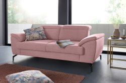 sit&more 2-Sitzer, 15 cm Fusshöhe, inklusive Sitztiefenverstellung, wahlweise Kopfteilverstellung, wahlweise in 2 unterschiedlichen Fussfarben