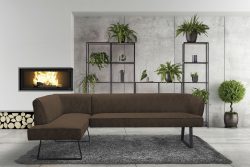 exxpo - sofa fashion Eckbank »Americano«, mit Keder und Metallfüssen, Bezug in verschiedenen Qualitäten, Frei im Raum stellbar