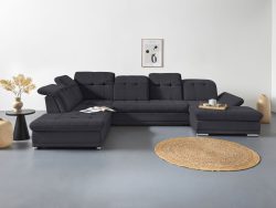 COTTA Wohnlandschaft »Holiday U-Form«, Sitztiefenverstellung, wahlweise mit Bettfunktion inkl. Bettkasten