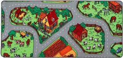 Primaflor-Ideen in Textil Kinderteppich »BAUERNHOF«, rechteckig, 5 mm Höhe, Strassen-Spiel-Teppich, Kinderzimmer