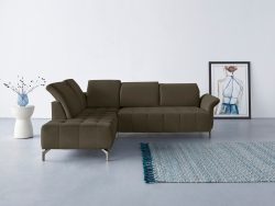 INOSIGN Ecksofa »Fresh«, Federkern, wahlweise mit Kopfteilverstellung, Armteilverstellung, und motorischem Vorziehsitz, Bezug Olympia SOFT CLEAN: leicht mit Wasser zu reinigen